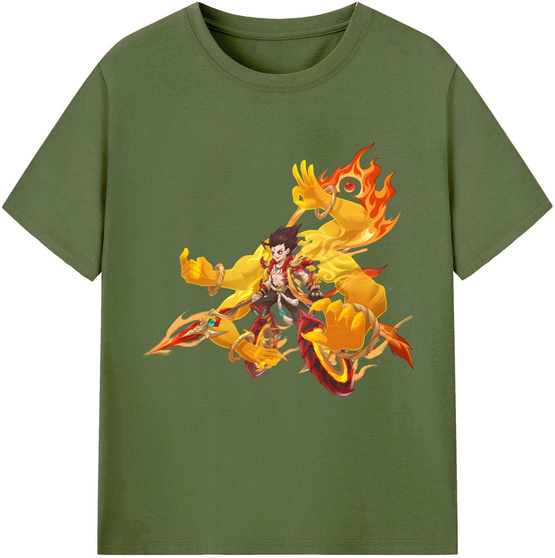 （画像用） Ne Zha 2 ナタ 魔童の大暴れ 綿100％半袖Tシャツ（フロントプリント）